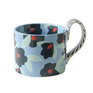 Taza de cerámica de gran capacidad con sentido avanzado de flor vintage Inst coreana - Product Image 1