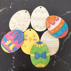Wholesale Wooden <b>Easter</b> <b>Ornaments</b> DIY Hand-Painted Wooden Egg Decorations for Kids <b>Easter</b> Party Crafts Dropshipping - Product Image 1