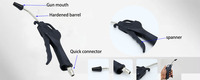 Pistolet à mousse pour lavage auto en acier inoxydable, version courte, avec connecteur à barbillon de 10 mm, outil essentiel pour le nettoyage de voiture