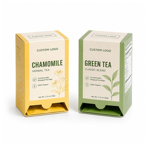 Boîte à sachets de thé personnalisée, distributeur imprimé, carton pliable, fabrication sur mesure de boîtes à sachets de thé - Product Image 1
