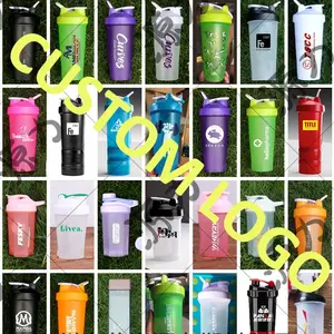 Sampel gratis Logo kustom 400ml/600ml pengocok air olahraga botol minum langsung Gym Protein anti-korosi untuk dewasa