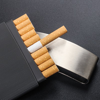 Étui à cigarettes incurvé et fin en acier inoxydable, capacité de 10 cigarettes, étui à cigarettes de qualité supérieure