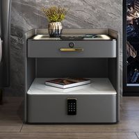 Nouvelle conception de meubles de chambre à coucher, prix de gros, table de chevet durable avec charge sans fil, table de chevet intelligente moderne avec tiroirs