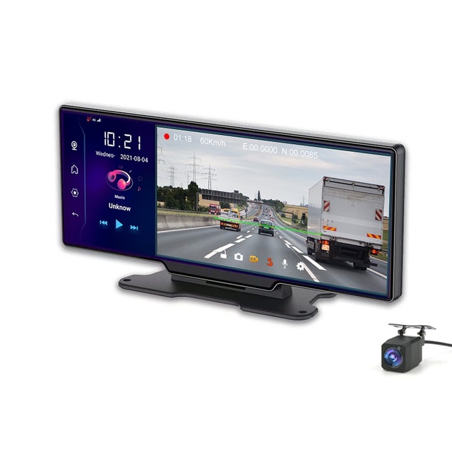 10.26 Inch Touch Screen 4G Car GPS Navigation Android 8.1 Auto Video Recorder 1080p Dash Cam Dual Lens Camera 2GB+32GB ADAS WIFI