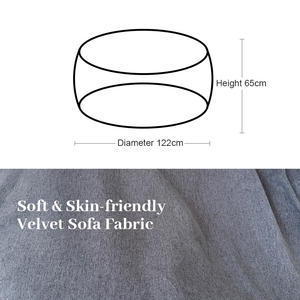 Fauteuil géant en forme de pouf, convertible, avec rembourrage en mousse, housse en microfibre lavable, taille Queen, pour chambre à coucher, dortoir - Product Image 2