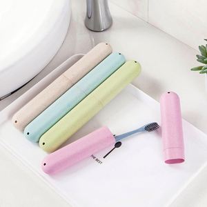 Étui à brosse à dents écologique en paille de blé, étui de voyage portable pour brosse à dents, étui de rangement pour articles de toilette, support pour brosse à dents en paille de blé - Product Image 2