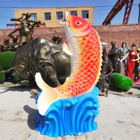 En fibre de verre Poissons Statue avec peinture finition En Fiber De Verre Sculpture de Poisson pour Vente