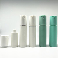 Pulvérisateur à pompe en plastique PP blanc de taille mini personnalisé, flacon sans air de 30 ml, impression à l'écran pour crème pour le visage, crème pour les yeux, shampoing, cosmétiques