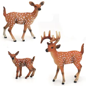 Игрушки из ПВХ в виде животного мира, подарок для детей, скульптура, Имитация животных, пятнистого оленя, оленя, развивающая головоломка оленя