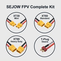 SEJOW FPV Stromanschluss-Komplettset XT30 XT60 XT90 T-Stecker Vergoldete Silikonkabel OEM Großpackung RC