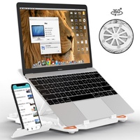 Support d'ordinateur portable pliable 2 en 1 avec support de téléphone 360° °   Support de refroidissement portable rotatif pour ordinateurs portables de 12 à 16 pouces OEM