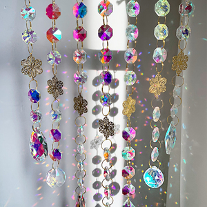 Campana de Viento de Cristal Hecha a Mano, <span class=keywords><strong>Atrapasueños</strong></span> Arcoíris para Decoración Navideña Interior/Exterior, Decoración Boho de Ensueño - Product Image 6