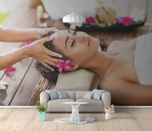 ZHIHAI hd salon spa masaj güzellik kadın çiçekler baskı modern özel tasarım dinlenme odası için 8d sıcak seksi güzel kız duvar kağıdı