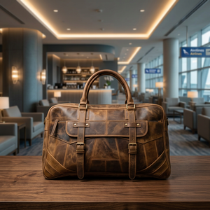Elegante Bolso de Hombro de Cuero Marrón con Patrón Geométrico y Adornos de Botones, Cierre Abierto, Uso Diario - Product Image 6