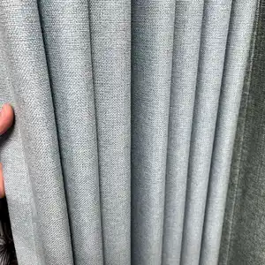 Factory Sell 140cm Width Full Roll Fabric Blackout Linen Curtains With 100% Full Blackout