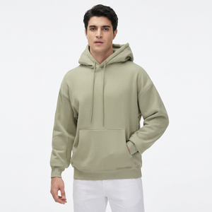 Sudadera con Capucha para Hombre, Talla Grande, de Alta Calidad, Manga Larga, Algodón Puro, Cuello de Doble Capa, Estampado Frontal Personalizable, Color Sólido, Talla Extra Grande - Product Image 1