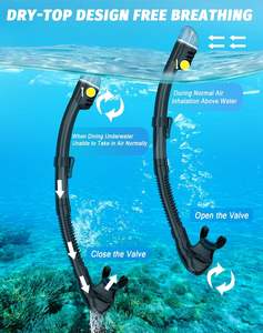 Masque de plongée en silicone anti-buée avec tuba, lentille de 4 mm - Product Image 5