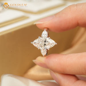 Anillo de Oro Blanco de 18K con Diamante Cultivado en Laboratorio con Corte Marquesa en Forma de Pera, Certificado IGI DEF VVS, Joyería Moderna para Aniversario - Product Image 3