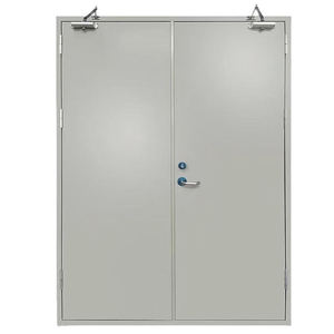 Porte en acier de sortie de secours de 90 minutes avec barre de poussée Porte d'entrée ignifuge en acier pour appartement Porte d'urgence coupe-feu - Product Image 2