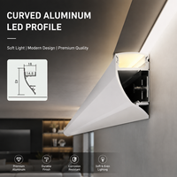 TW 4318 Meilleures ventes Profilé en aluminium sans rainurage pour bande LED à montage en surface, réflecteur lumineux à rainure en aluminium
