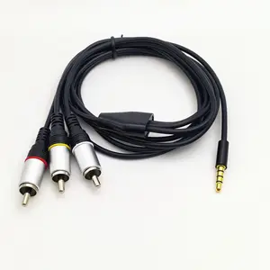 Pabrik 3.5mm Jack Plug Male ke 3 adaptor RCA kualitas tinggi 3.5 untuk RCA Male Audio Video AV kabel kawat untuk Speaker Laptop DVD TV