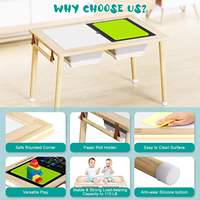 Tables d'activités pour enfants idéales pour l'intérieur et l'extérieur avec couvercle porte-rouleau de papier 2 compartiments de rangement Table sensorielle en bois