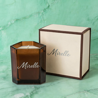 Grand bocal à bougie en verre vide rose de 8 oz, de luxe, unique, pour la fabrication de bougies en gros