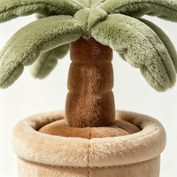 Peluche personnalisée Kawaii en forme de palmier tropical, jouet en peluche doux, simulation de cocotier en pot, poupée rembourrée avec des feuilles vertes pour les amateurs de plantes