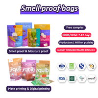 Fabricants Vente en Gros Sac Mylar Noir Emballage de Stockage Alimentaire Réutilisable Anti-Odeur Feuille d'Aluminium Laminé Ziplock Pochette Stand Up