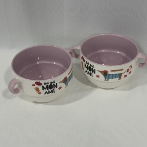 Hot New Large Capacity Eco-Friendly Porcelain Bowl High-Aesthetic Instagram Style Cute Cartoon <b>Dog</b> Design European Style - Product Image 5