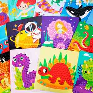 Kit de loisirs créatifs sans désordre pour les voyages, kits de bricolage tendance, cadeaux d'anniversaire, kit d'art à points EVA pour enfants, garçons et filles - Product Image 1