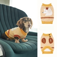 Gilet sans manches en tricot pour chien, motif caniche 3D mignon, vêtements chauds d'hiver pour animaux de compagnie, tricot doux pour petits chiens