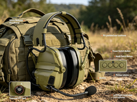 Casque tactique à réduction de bruit active NH18, conçu pour la surveillance environnementale, étanche IP67, avec micro boom et contrôle par bouton double canal 15-20