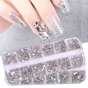 2023 nouveau 12 grilles <span class=keywords><strong>ongles</strong></span> Art strass mixte AB diamant strass pour <span class=keywords><strong>ongles</strong></span> 3D bricolage décoration - Product Image 5