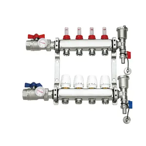 High Quality Stainless Steel Hydronic Water Manifold Underfloor Heating For Water Heating Floor