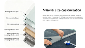 Espejo Octagonal de Aluminio LED Italiano Moderno, Espejo de Vanidad Iluminado de Pared de Cuerpo Entero para Salón de Belleza de Lujo y Decoración del Hogar - Product Image 6