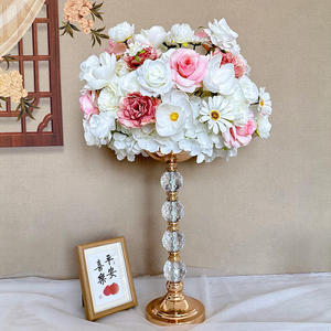 Centro de Mesa Personalizable con Hermosas Rosas Rosadas Artificiales y Bolas de Flores de Magnolia Blancas para Decoraciones de Boda - Product Image 3