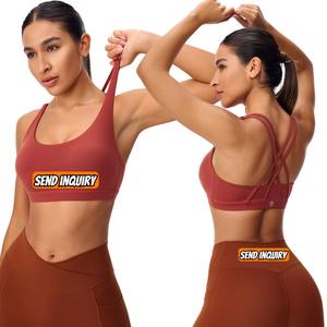 Soutien-gorge de sport respirant pour femmes, tendance 2024, vêtements de sport pour la salle de sport, soutien-gorge de yoga push-up, dos croisé, sans couture - Product Image 5
