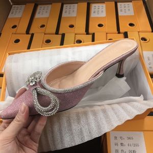 Escarpins sexy à talons hauts de qualité supérieure, tendance, à bout couvert, ornés de strass en cristal, avec nœud, pour l'automne et le printemps - Product Image 6