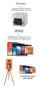 2025 mới nhất bằng gỗ Selfie gương Photo Booth màn hình cảm ứng Tương thích iPad <span class=keywords><strong>PC</strong></span> máy ảnh - Product Image 5