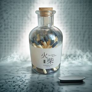 Bottled <b>Matches</b> 50 Pcs Wood Premium For Scented Candles Vintage Style Gift Set - Product Image 1