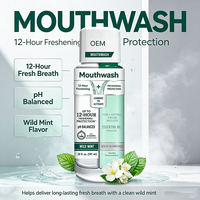 Bain de bouche Menthe Sauvage Double Mélange 20 Fl Oz Protection haleine fraîche 12 heures pH équilibré Huiles essentielles Recommandé par les dentistes