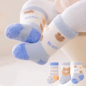 6-12个月冬季可爱新生儿棉袜加厚保暖船员袜最新设计的亲肤弹力毛圈婴儿袜 - Product Image 6