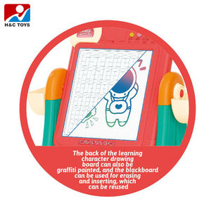 Kinder Doppelseitige Malstaffelei Schreibtafel <span class=keywords><strong>2</strong></span>-in-1 Bausteine-Spieltisch Spielzeug Kinder-Zeichenbrett - Product Image 4