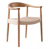 Chaises de salle à manger de luxe JP, chaises en bois massif avec cordon tissé pour une décoration élégante de la salle à manger