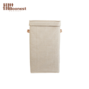 <span class=keywords><strong>Panier</strong></span> à <span class=keywords><strong>linge</strong></span> en <span class=keywords><strong>tissu</strong></span> haut avec couvercle 35*30*55cm, <span class=keywords><strong>panier</strong></span> de rangement <span class=keywords><strong>pliable</strong></span> texturé en lin avec poignée latérale pour chambre et salle de bain OEM - Product Image 3