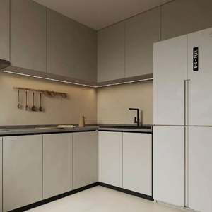 Armoire de cuisine moderne de luxe écologique en MDF avec plan de travail en marbre artificiel et robinet pour petites cuisines - Product Image 4