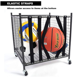 Metall-Ballständer Aufbewahrungshalterung Basketball-Rack auf Rädern Sportball-Organizer Aufbewahrungsregal - Product Image 6