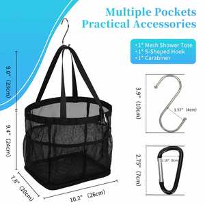 Popular <b>Shower</b> Bag with 7 Outer Pockets Women Double Handle Hanging <b>Tidy</b> Practical <b>Shower</b> - Product Image 4