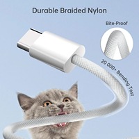 Cable de Carga Rápida USB-C a Tipo-C de 60W con Trenzado de Nailon para iPhone 16, con Carga Rápida de 5A, Conductor de Cobre Puro, Incluye Caja